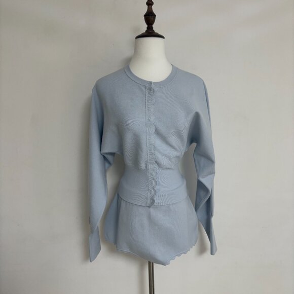 Helsa Women's Blue and Grey Cardigan - Picture 4 of 16